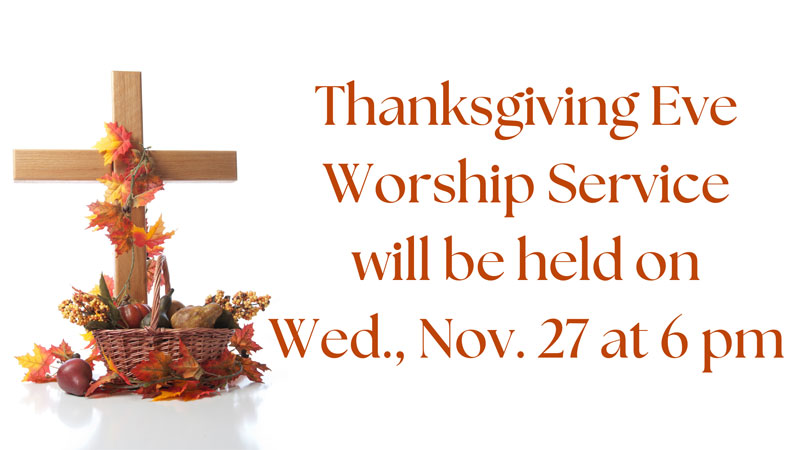Pie & Ice Cream after ThanksGiving Eve Worship Service 